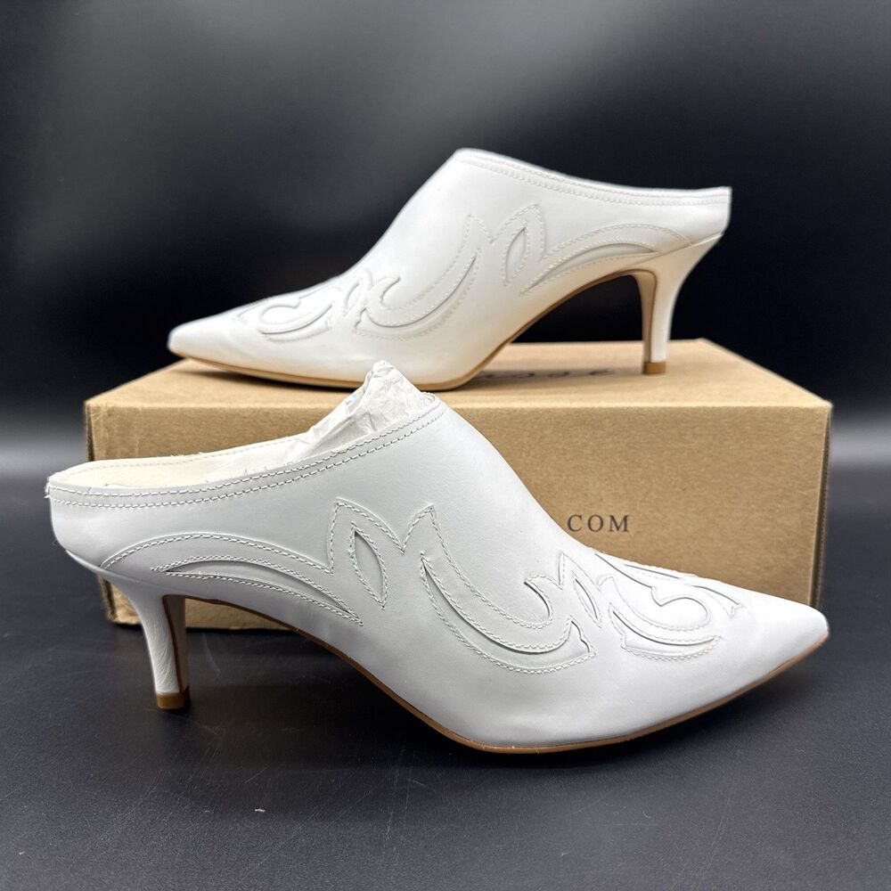 Nib Matisse Marcel White Leather Mule 9 1/2M